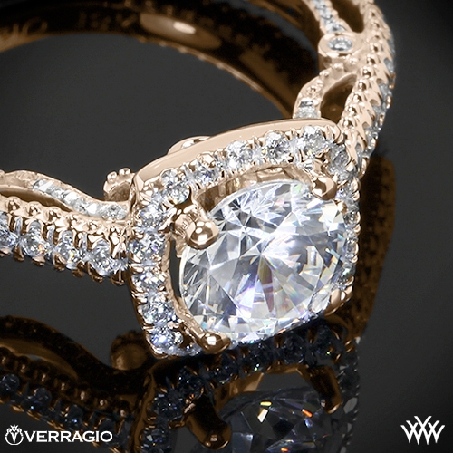Beaded Halo Diamond Engagement Ring by Verragio | 1935