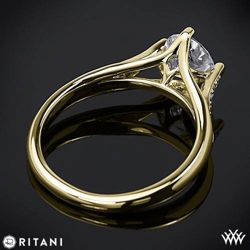 Ritani Modern Arched Micro Pave Diamond Engagement Ring | 2122