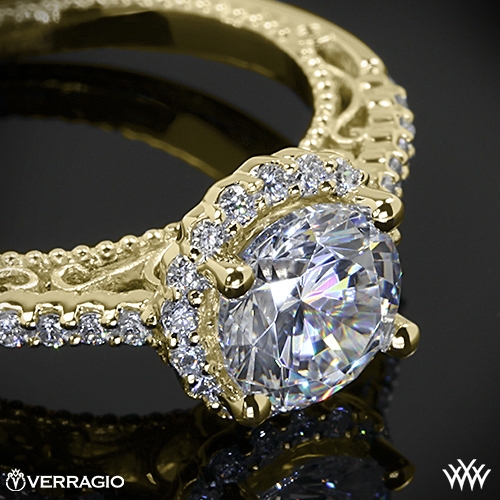 Verragio Beaded Shared-Prong Halo Diamond Engagement Ring | 2016
