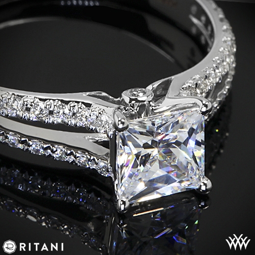 Ritani Classic Split Shank Diamond Engagement Ring for Princess Cut ...