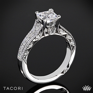 Tacori HT2513PR Classic Crescent Tapered Diamond Engagement Ring for Princess