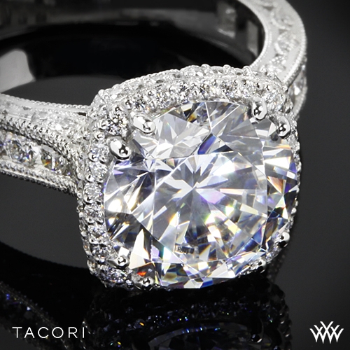 Tacori RoyalT Cushion-Style Bloom Diamond Engagement Ring | 3081