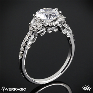 Verragio INS-7049D Double French-Set Halo Three Stone Engagement Ring