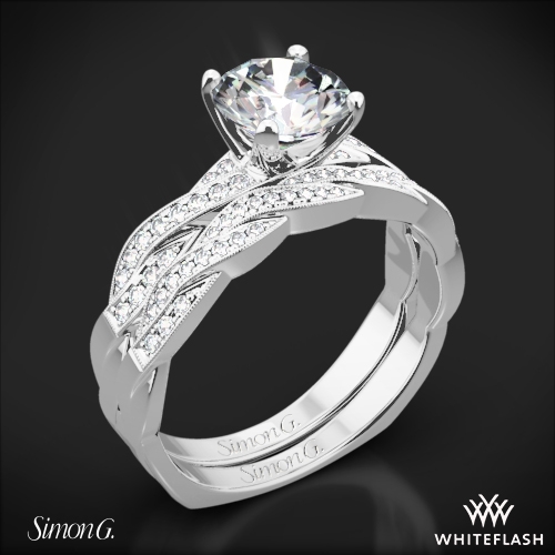 Simon G. MR6-D Delicate Diamond Wedding Set | 6