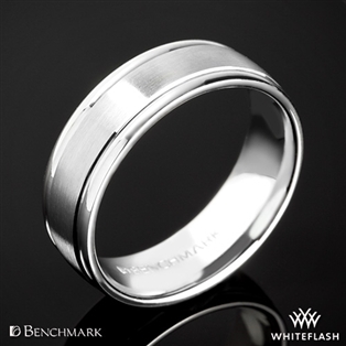 Benchmark Comfort Fit Wedding Ring with Spin Satin Finish