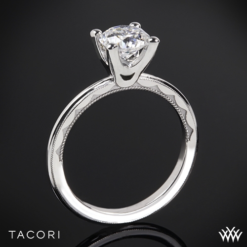 Tacori 40 15RD Sculpted Crescent Millgrain Solitaire Engagement