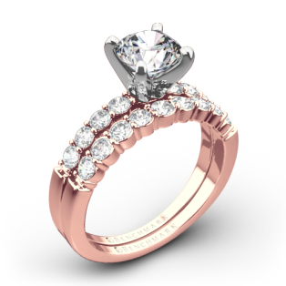 Benchmark SP4 Shared-Prong Diamond Wedding Set