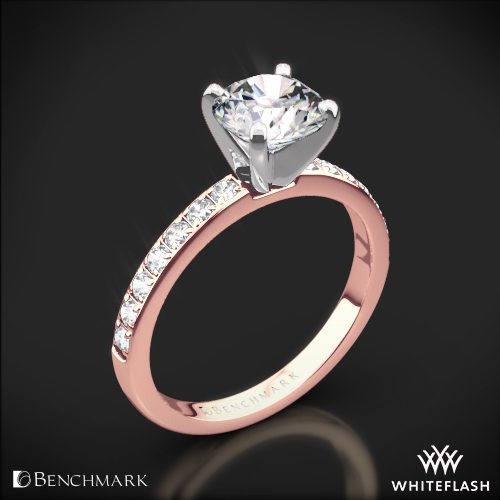 benchmark jewelry in white and rose gold
