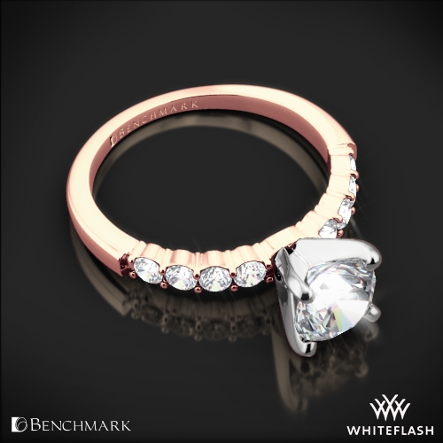 benchmark jewelry in white and rose gold