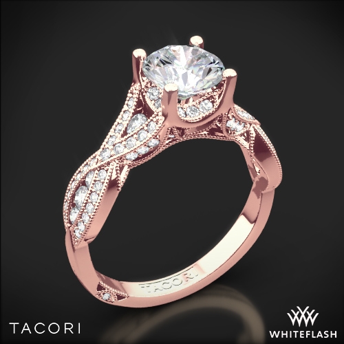 rose gold engagement rings tacori