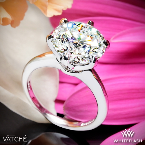 5 Carat Round Diamond set in Vatche U-113 Engagement Ring