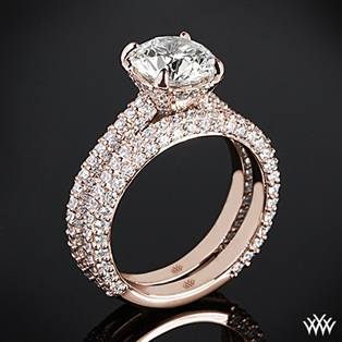 Elena Rounded Pave Diamond Wedding Set