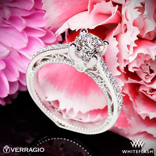 1 Carat Round Diamond set in Verragio Engagement Ring