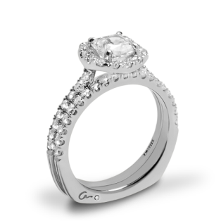 A. Jaffe MES577 Metropolitan Halo Diamond Wedding Set