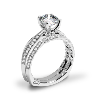 A. Jaffe MES740Q Seasons of Love Diamond Wedding Set