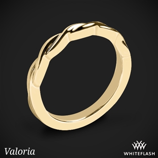 Valoria Flora Twist Matching Solitaire Wedding Ring