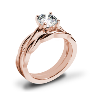 Valoria Flora Twist Solitaire Wedding Set