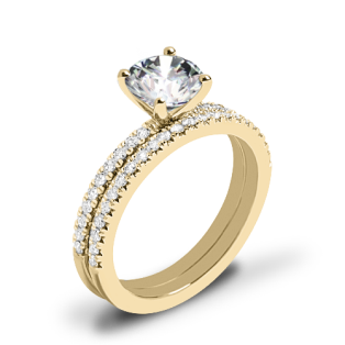 Valoria Petite Pave Diamond Wedding Set