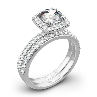 Guinevere Pave Diamond Wedding Set