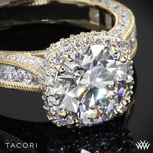Tacori RoyalT Cushion-Style Bloom Diamond Engagement Ring | 3076