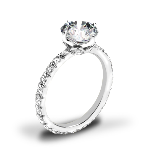 Lotus Full Eternity Diamond Engagement Ring