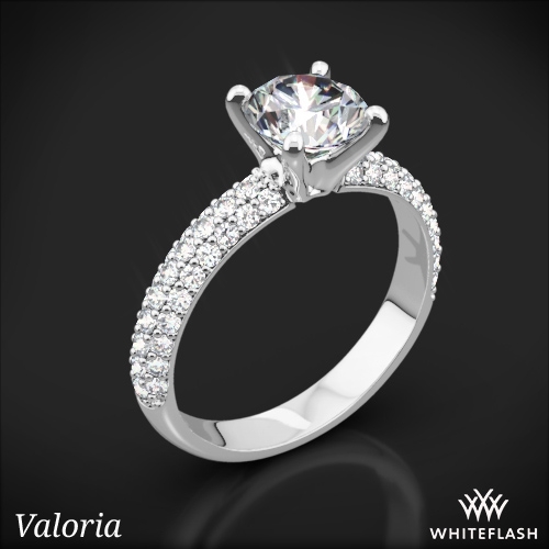 Valoria Rounded Pave Diamond Engagement Ring