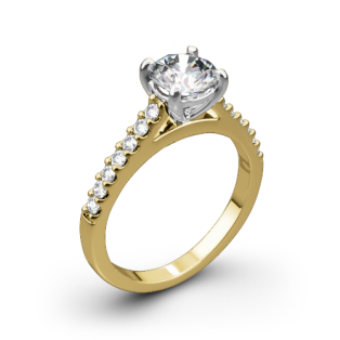 Valoria Petite Open Cathedral Diamond Engagement Ring