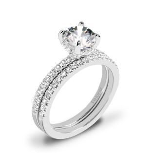 Valoria Petite Pave Basket Diamond Wedding Set