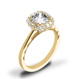 Tacori 55-2CU Full Bloom Cushion Halo Solitaire Engagement Ring