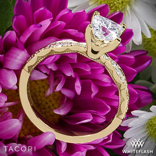 18k Yellow Gold Tacori 46-25PR Sculpted Crescent Diamond Engagement Ring