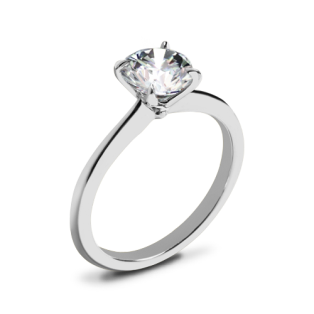 Valoria Petite Four Prong Solitaire Engagement Ring