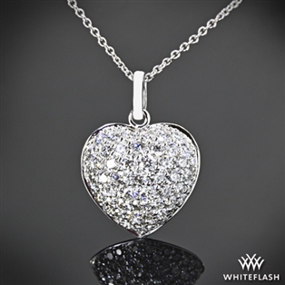 Domed Heart Pave Diamond Pendant