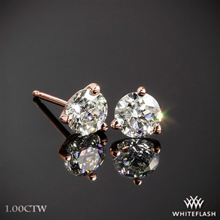 3 Prong Martini Diamond Earrings