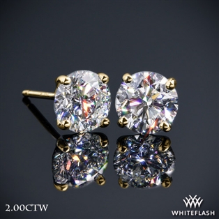 4 Prong Martini Diamond Earrings