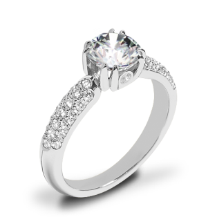 Rhapsody U-Prong Pave Diamond Engagement Ring