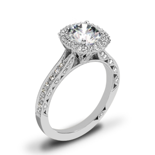 Tacori HT2522CU Blooming Beauties Botanical Cushion Bloom Diamond Engagement Ring