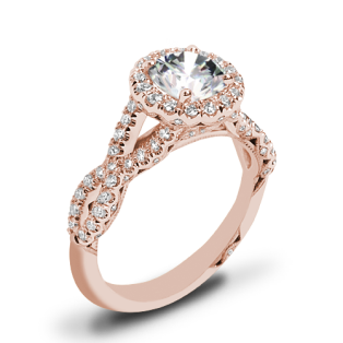 Tacori HT2549 Petite Crescent Twisted Diamond Halo Engagement Ring