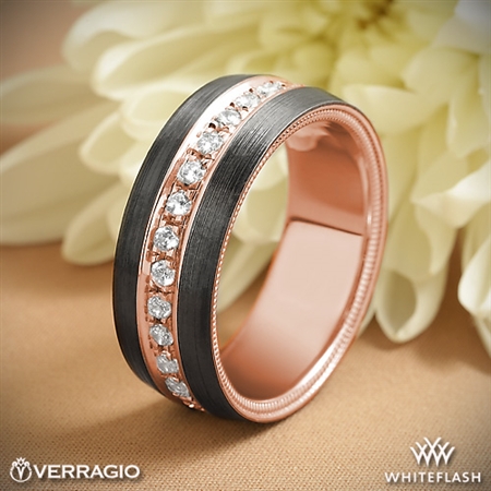 Verragio rose gold hot sale mens wedding band