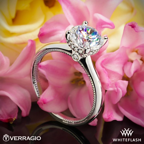 14k White Gold Verragio Solitaire Engagement Ring