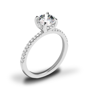 Valoria Hidden Halo Petite Pave Diamond Engagement Ring