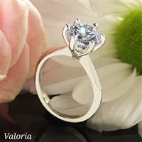 Valoria Petite Six Prong Solitaire Engagement Ring