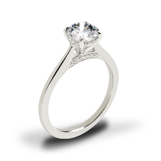 Valoria Cathedral Hidden Halo Solitaire Engagement Ring