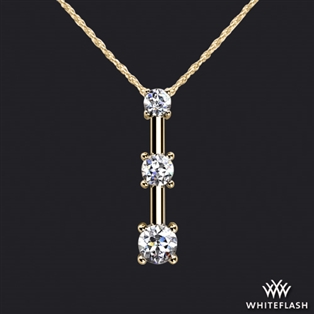 Four Prong 3 Stone Drop Diamond Pendant