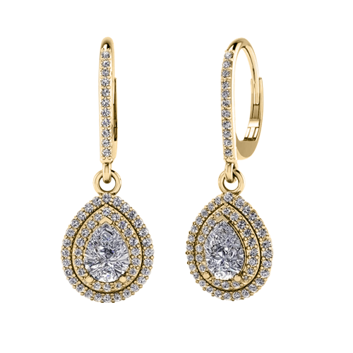 Vintage Tear Drop Diamond Earrings