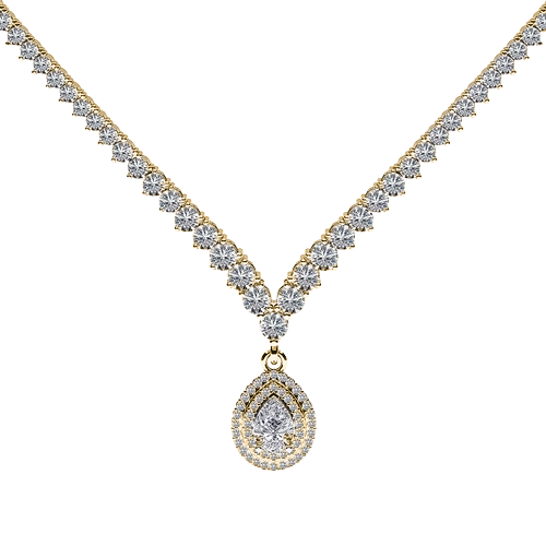 Vintage Tear Drop Diamond Eternity Necklace