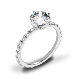 Lotus Diamond Engagement Ring