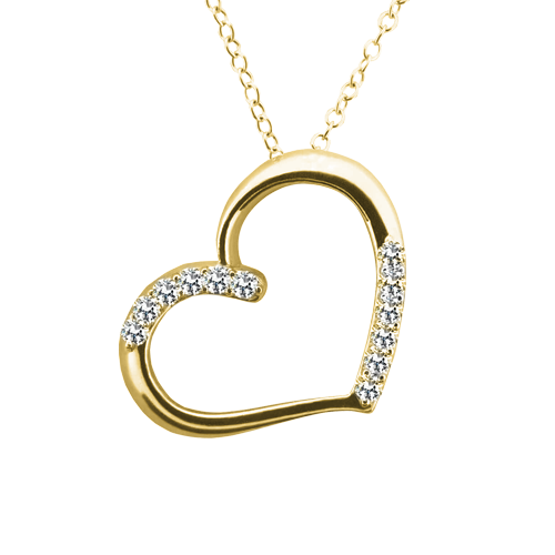 Diamond Detail Heart Pendant