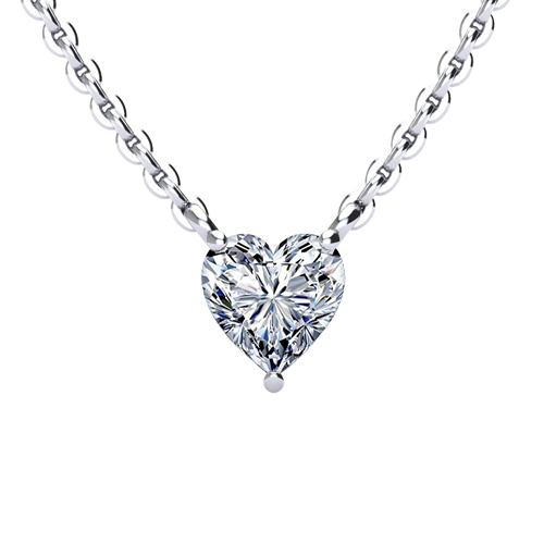 Solitaire Heart Diamond Pendant