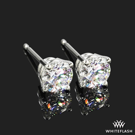 1.00ctw 14k White Gold 4 Prong Classic Lab Created Diamond Earrings