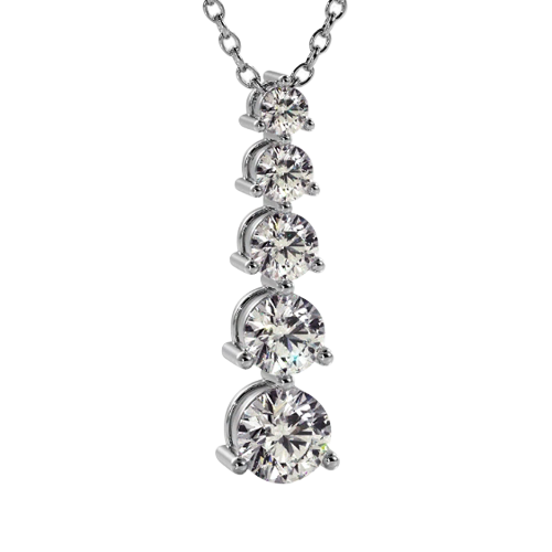 Five Stone Cascade Diamond Drop Pendant